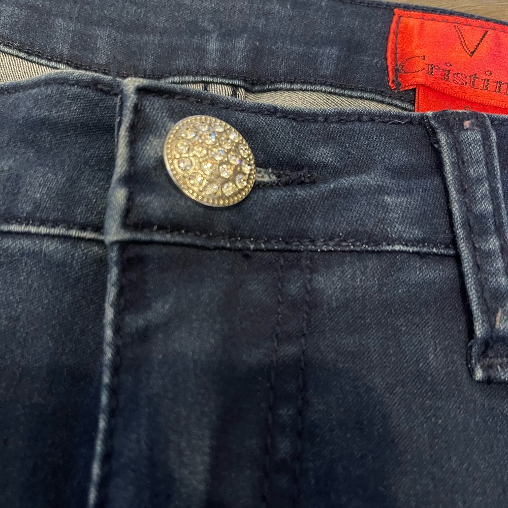 V Christina Dark Wash Stretch Jeans Women’s Size 8 Rhinestone Pocket - Picture 5 of 7